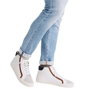 Madewell Leather Sidewalk High-Top Sneakers in Colorblock Women’s Size 8.5